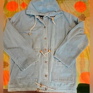 Womens Persuasion Button Up Denim Jacket Coat  RN75755 Medium Vintage Pockets